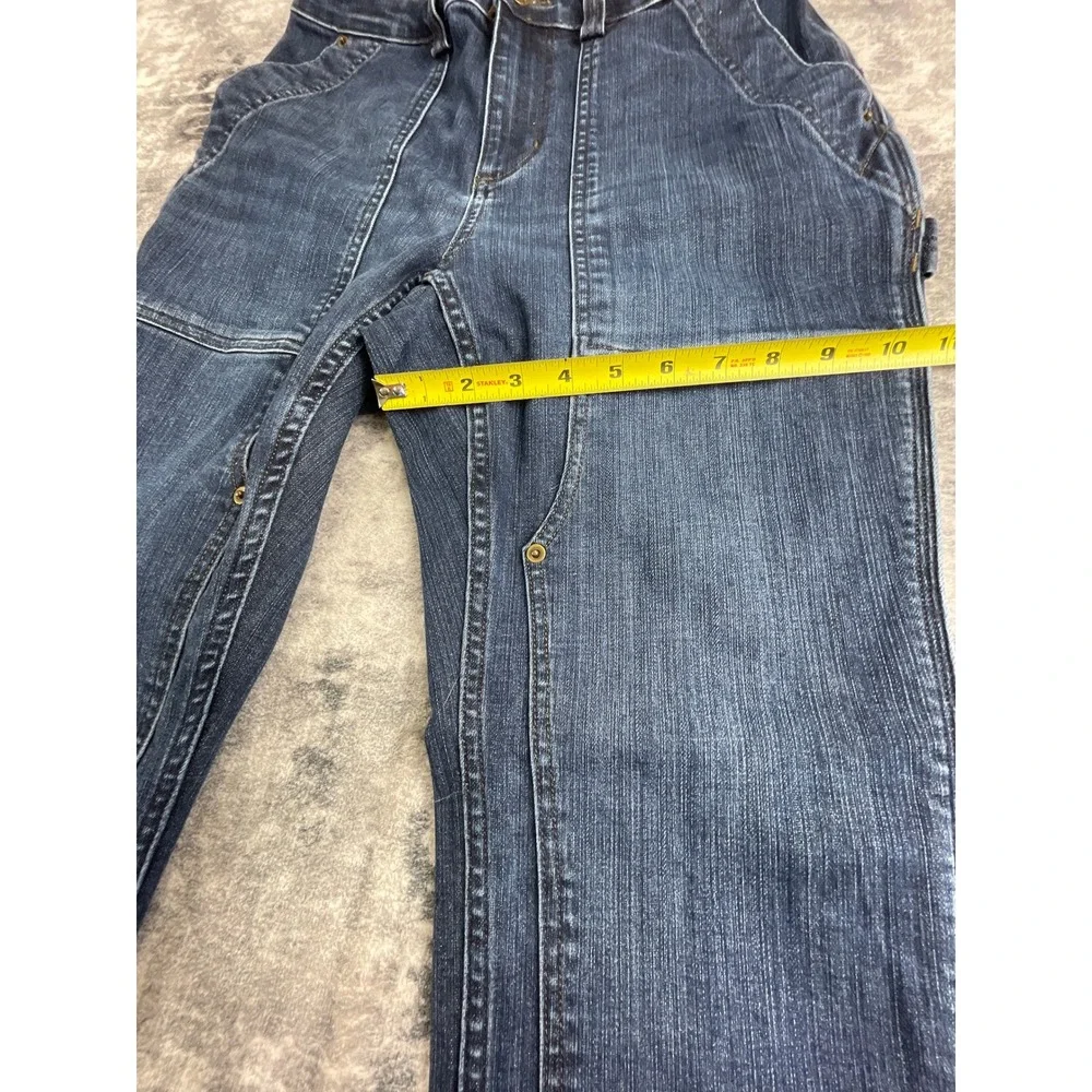 Duluth Womens 10 Short Double Knee Straight Construction Jeans Dark Blue Utility